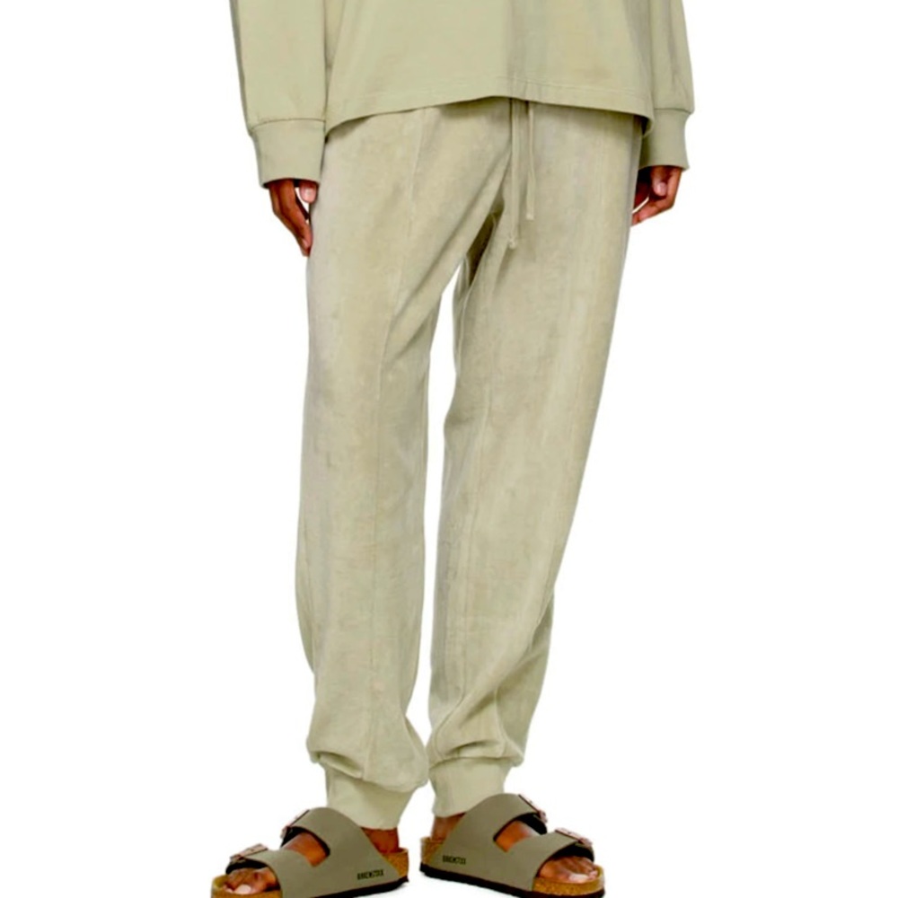 SOLD- ESSENTIALS Green Velour lounge pants L NEW W/ TAG